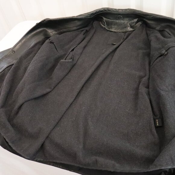 Coach Mens Black Leather Coat Jacket with Wool Zip Out Liner Size Large Heavy - Picture 10 of 16